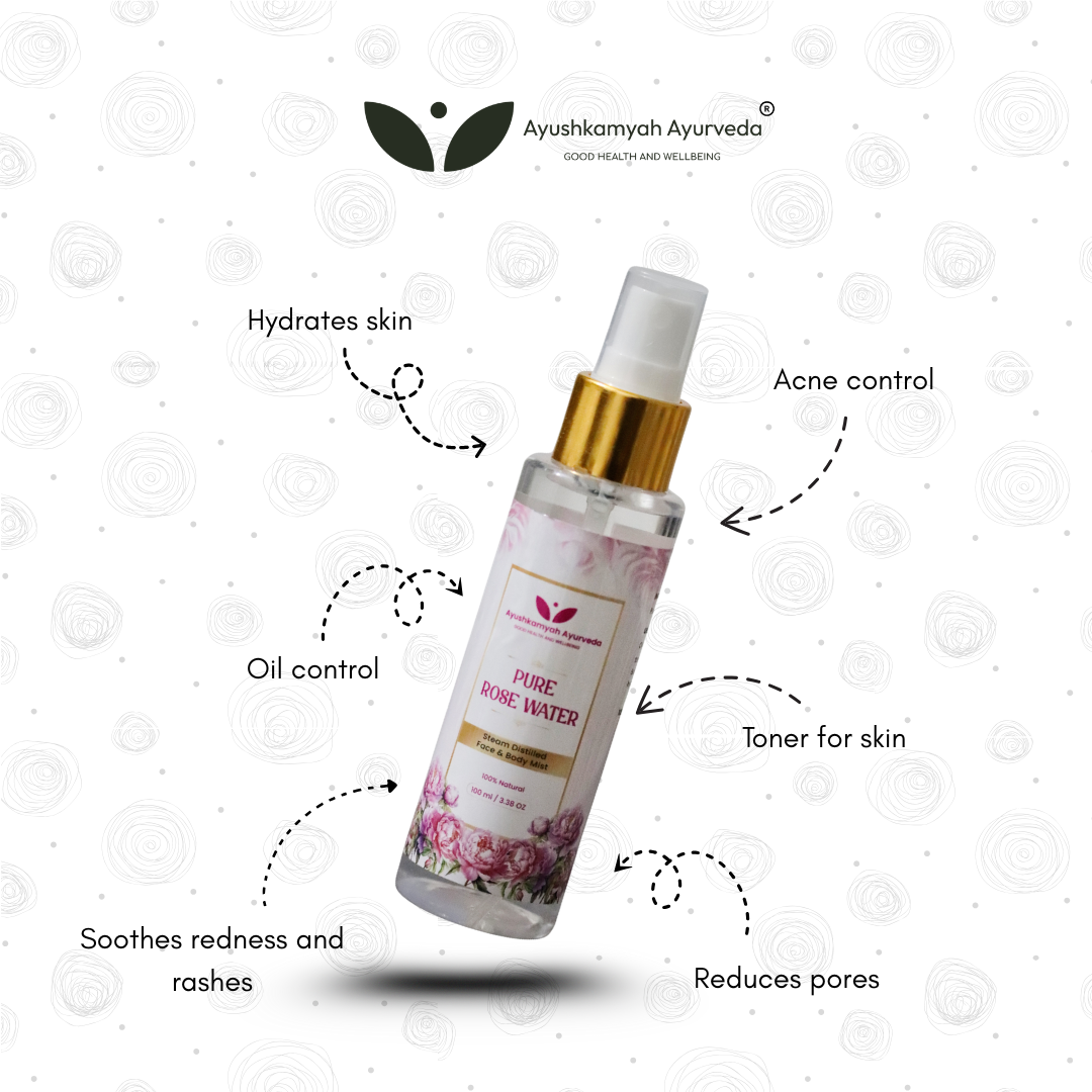 Pure Rose Water – Steam Distilled Face & Body Mist (100 ml)