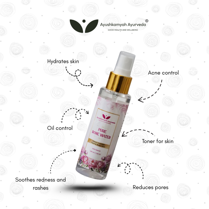 Pure Rose Water – Steam Distilled Face & Body Mist (100 ml)