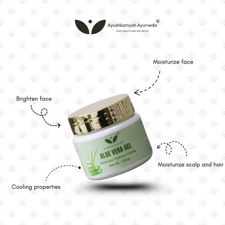 Aloe Vera Gel – 100g | Ayushkamyah Ayurveda | Moisturize, Hydrate & Cool