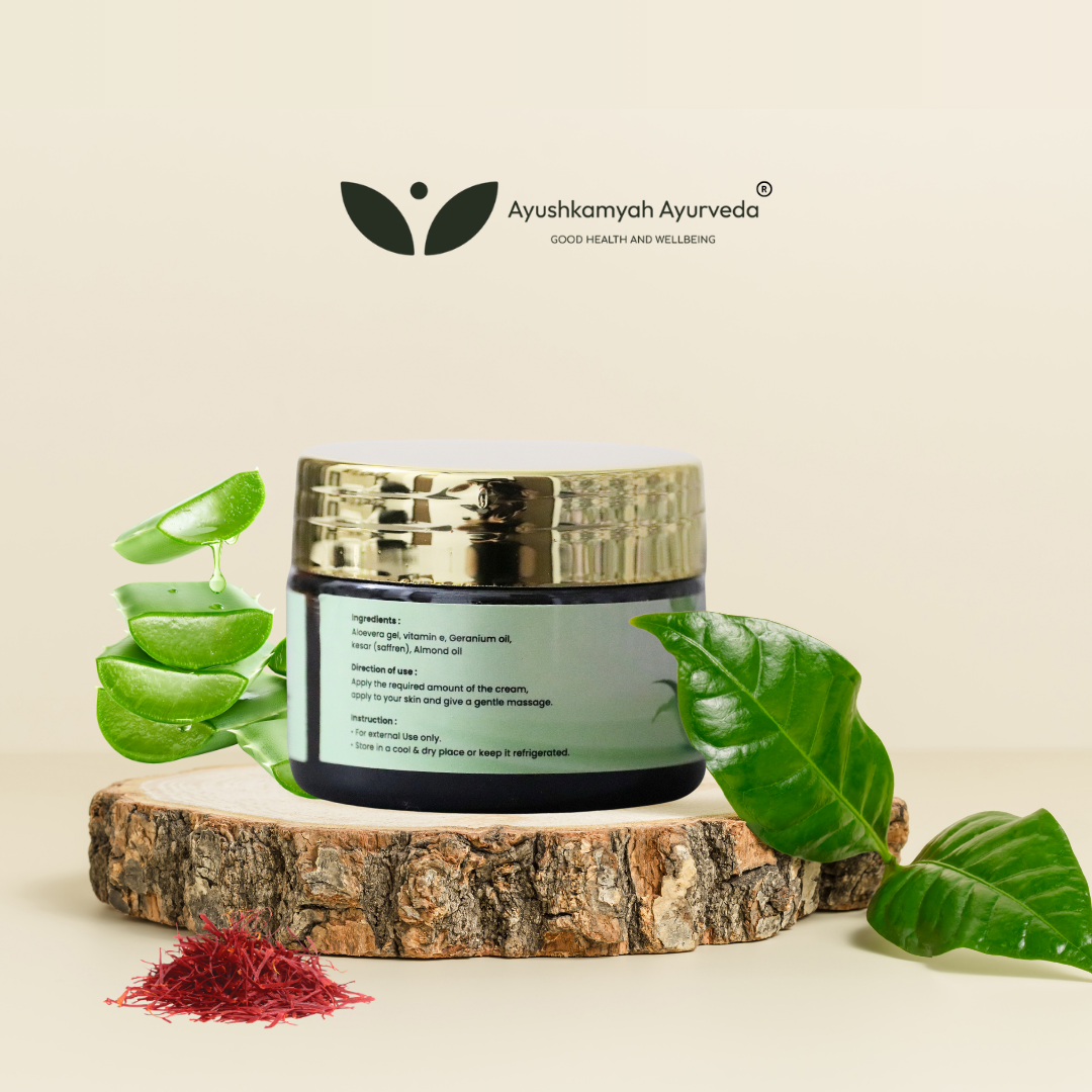 Aloe Kesar Brightening Cream – 50gm | Ayushkamyah Ayurveda