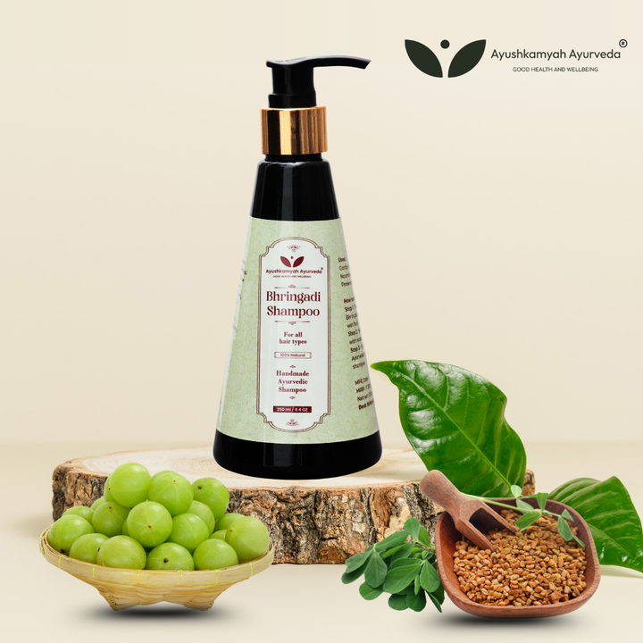 Bhringadi Shampoo – 250ml | Ayushkamyah Ayurveda | Handmade Ayurvedic Shampoo for All Hair Types