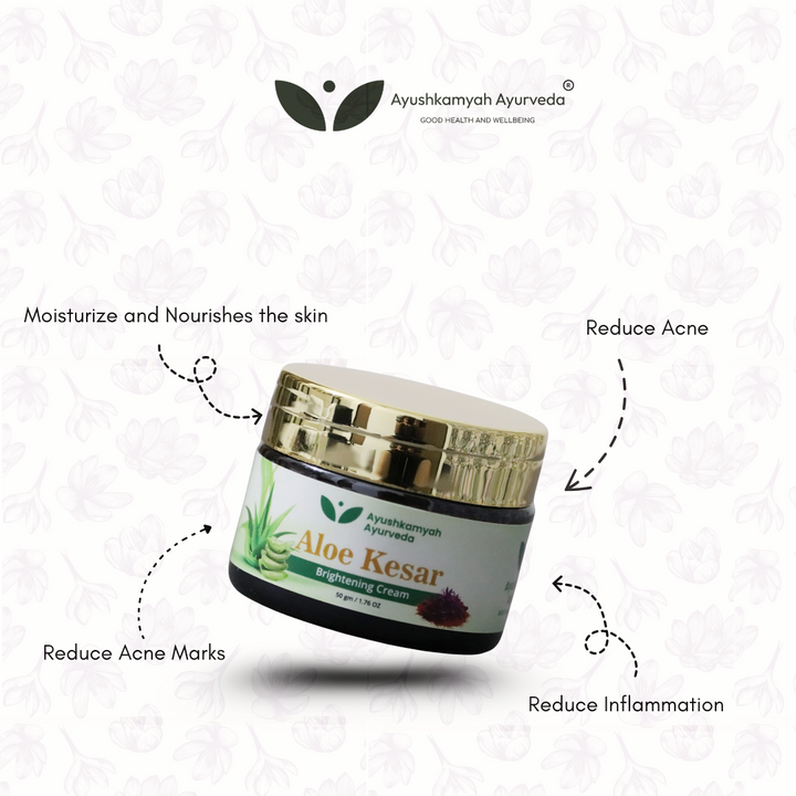 Aloe Kesar Brightening Cream – 50gm | Ayushkamyah Ayurveda