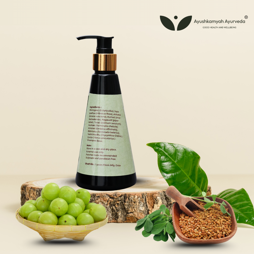 Bhringadi Shampoo – 250ml | Ayushkamyah Ayurveda | Handmade Ayurvedic Shampoo for All Hair Types